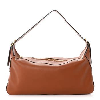 CELINE Supple Calfskin Medium Romy Shoulder Bag Tan